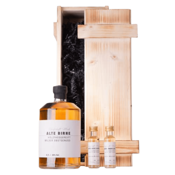Var - GM Birne mit Minis von Marille und Haselnuss in Holzbox