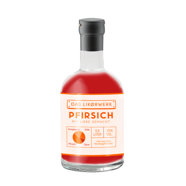 Roter Weinbergpfirsichlikör Likörwerk 500 ml 25%-Vol.